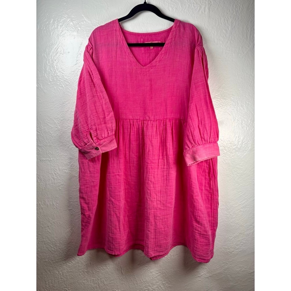 Simply Southern Gauze Babydoll Dress Womens XXL Pink Beach Coverup Barbie Preppy